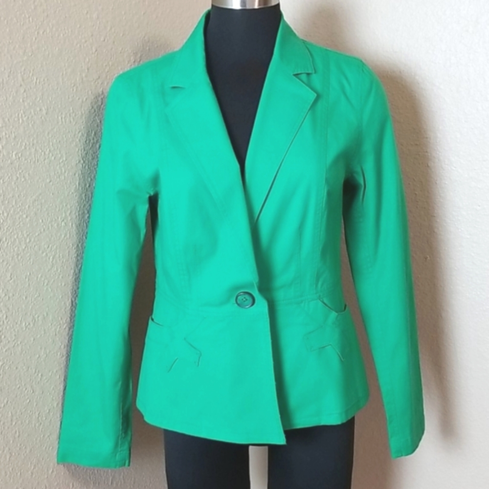 Cabi Button Front Blazer Green Small - image 1